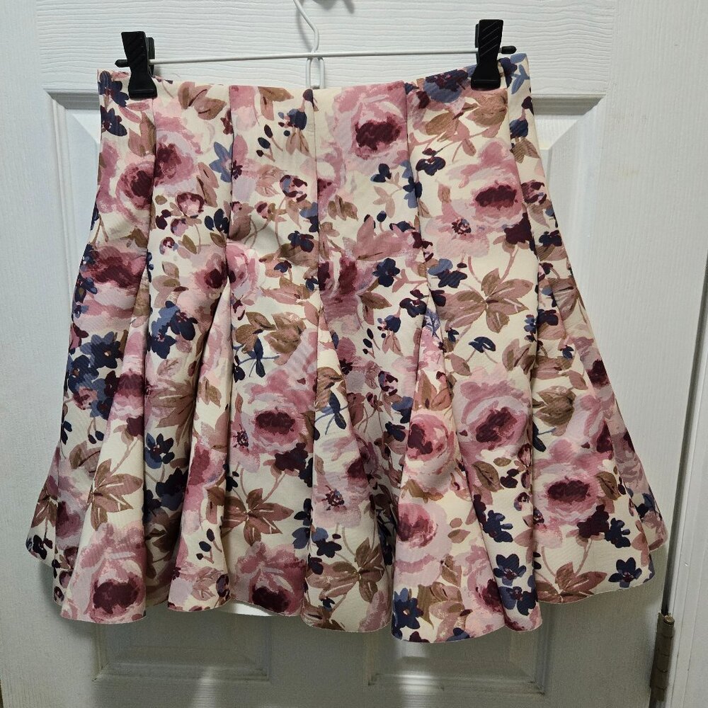 Full Floral Scuba Flare Skirt - Size 10